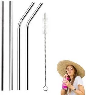 LSARI Stainless Steel Straws for Drinking with Brushes Pack of 5 Pieces