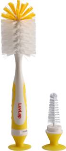 LuvLap Bristle Bottle Brush & Nipple Cleaner,Ergonomic grooved Handle with Suction Base