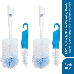 MeeMee Bottle & Nipple Cleaning Brush (Blue, Pack of 2)