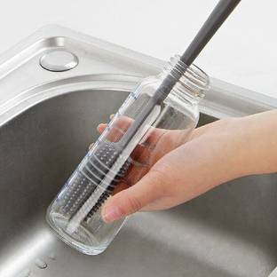 SEASPIRIT Silicone Bottle Brush | Bottle Cleaning Brush for Washing Water Bottle, Narrow Neck Containers, Hydro Flask, Vacuum Sports Bottle, Vase and Glassware