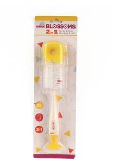 Adore BLOSSOMS Baby 2 in 1 Bottle & Teat Cleaning Brush Kit - BPA Free - Durable - Easy to Use