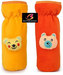 BUMBOOZA BOTTLE-COVER-RED-YELLOW-VELVET-MOTIF-PACK-OF-2-MK1