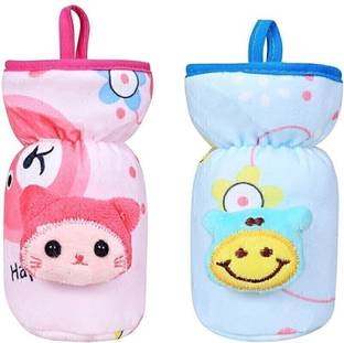 Lilz caress Baby Products New Born Baby Feeding Bottle Cover Imported Fabric Printed Bottle Cover Feeder Cover Set Fancy Bottle Cover Feeder Cover (125-150 ML) - Pack of 2