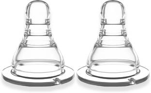 The Little Lookers Anti-Colic Easy Flo Silicone Teats/Nipples | Narrow Neck Feeding Bottle Nipples (Pack of 2) Medium Flow Nipple