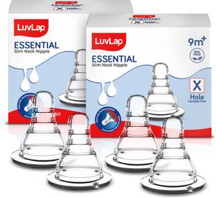 LuvLap Anti-Colic Essential Teat/Nipple for Slim/Regular Neck Bottle, 9m+ Variable Flow Nipple
