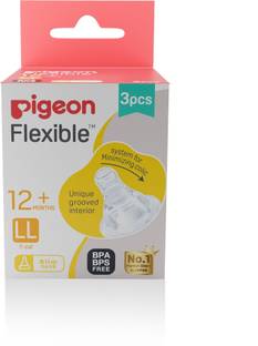 Pigeon PERISTALTIC NIPPLE LL- 3 PCS with pack of 1 Fast Flow Nipple