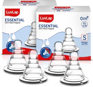 LuvLap Anti-Colic Essential Teat/Nipple for Slim/Regular Neck Bottle, 0m+ Slow Flow Nipple