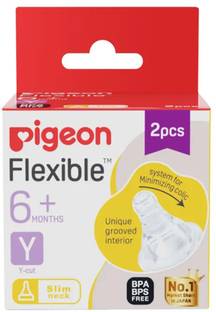 Pigeon flexible 6 months plus y slim neck 2 pcs nippls Medium Flow Nipple