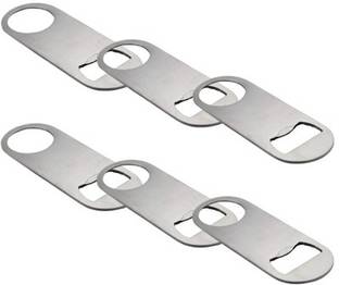 Dynore Stainless Steel Bottle/Bar/Beer/Soda Opener Small- Set of 6 Bottle Opener Set