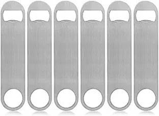 BARDECOR Stainless Steel Bottle Opener| Set of 6 | Bar Blade | Flat Blade Opener | Stainless Steel Bottle Stopper