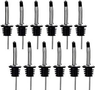 BARDECOR Wine Pourer with cap, Bottle Stopper Pack of 12 Stainless Steel Bottle Stopper