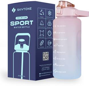 SKYTONE GYM Water Bottle Spirit Motivational Water Gallon with Time Marker 2000 ml Bottle