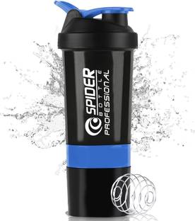Dassio Spider Gym Shaker with Stainless Steel Mixer Ball & 2 Containers for Protein 500 ml Shaker