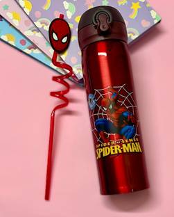 Le Delite Super hero man spider Water Bottle 1 pc for Kids Sipper/ Stainless Steel Thermos 450 ml Bottle