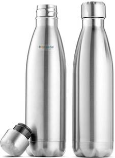 HOMESTIC by Kuber Industries Stainless Steel Insulated Round Water Bottle , 750ML Pack of 2 (Silver) 750 ml Bottle