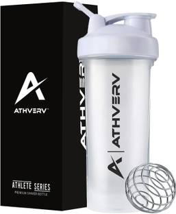 ATHVERV Protein Shaker Bottle, Gym Shaker With Blender Ball, 700ML, White - Plastic 700 ml Shaker