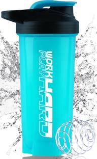 Dassio Work Hard Protein Gym Shaker Bottle with Stainless Steel Spring Ball 700 ml Shaker