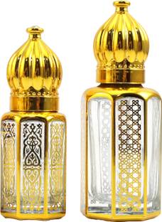 sultan Fancy Empty Attar Glass Bottles with Dip Stick (12ml+6ml) 18 ml Glass Bottle