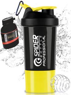 ZYRO Protein Funnel & Spider Gym Shaker Bottle with Stainless Steel Spring Ball 500 ml Shaker
