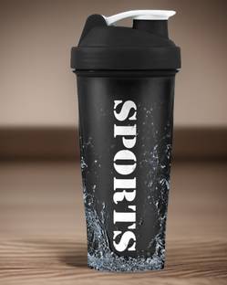 TenRings Black bottle gym protein shaker with stainless steel ball mixer bottle 700 ml 700 ml Shaker