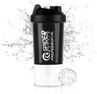 Dassio Spider Gym Shaker with Stainless Steel Mixer Ball & 1 Containers for Protein 500 ml Shaker