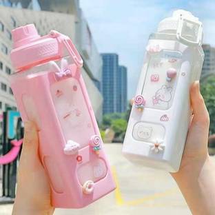 Dykidrah Kawaii Water Bottle With Straw 700 ml Water Bottle