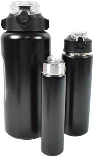 Fouzey Enterprises 3 In 1 Stainless Steel Insulated Water Bottle Double Wall Vacuum Keep Cold & Hot 1600 ml Bottle