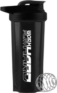 ZYRO Work Hard Protein Gym Sipper Bottle with Stainless Steel Spring Ball 700 ml Shaker