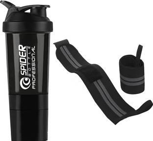 TRUE INDIAN Premium Protein Shaker Bottle With Wrist Support Band For Gym Sport & Exercise. 500 ml Shaker