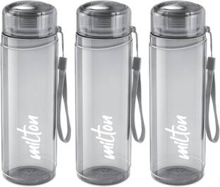 MILTON Hector 1000 Pet Water Bottle, Set of 3, 1 Litre Each, Grey 1000 ml Bottle