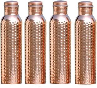 krishna brass gallery Hammered Copper Bottle Set of 4 1000 ml Bottle