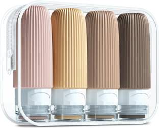 SHY eWorld Silicone Travel Bottles For Toiletries, Pack 4 Shampoo Bottle Set, Containers