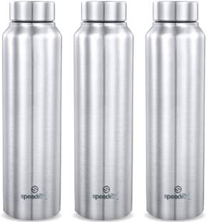 SPEEDEX Stainless Steel Fridge Water Bottle Steel Cap (Pack of 3, Matt Colour, 1000 ml) 1000 ml Bottle