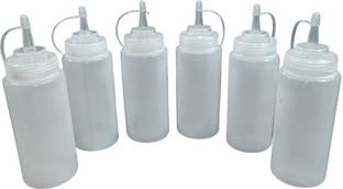 HOMLASA Leak Proof 500 ml Round Plastic Sauce Squeeze Ketchup Bottle (Pack Of 6) 500 ml Bottle