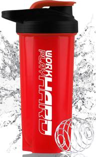 ZYRO Work Hard Protein Gym Sipper Bottle with Stainless Steel Spring Ball 700 ml Shaker