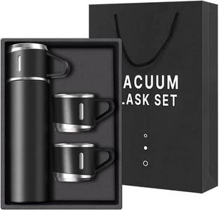 Rapid Vacuum Insulated Flask Set 3-Cups set for Hot & Cold Drink Set [Upto 12-Hours] 500 ml Flask