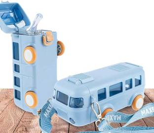 एम9जीआई ब्लू बस वॉटर बॉटल विथ व्हील्स, 500 ML पोर्टेबल वॉटर कप विथ स्ट्रैप 500 ml वाटर बॉटल