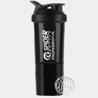 ZYRO Spider Gym bottle with Stainless Steel Mixer Ball & 2 Containers for Protein 500 ml Shaker