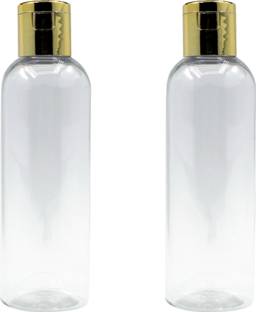 PHARCOS 100ml Empty Bottle with FLIP TOP Cap for DIY Cosmetics, Toners, etc. (Gold Cap) 100 ml Bottle