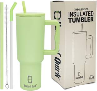 HOUSE OF QUIRK 1200ML Tumbler with Handle and Straw Lid Double Insulated Cup Reusable 1200 ml Bottle