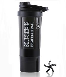ZYRO Bolt Professional Gym Sipper Bottle & 2 Storage Compartments for Protein Shake 600 ml Shaker