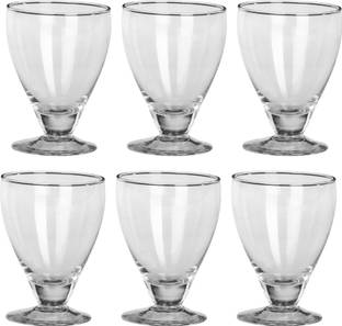Bloom (Pack of 6) Multipurpose Designer Look Transparant Four Glass Set No_DN63 Glass Set Wine Glass