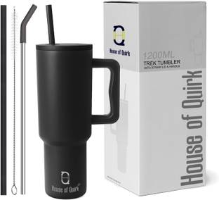 HOUSE OF QUIRK 1200ML Tumbler with Handle and Straw Lid Double Insulated Cup Reusable 1200 ml Bottle