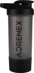 Adrenex by Flipkart BPA Free Gym Bottle with Single Supplement Storage Compartment and Mixer Ball 700 ml Shaker