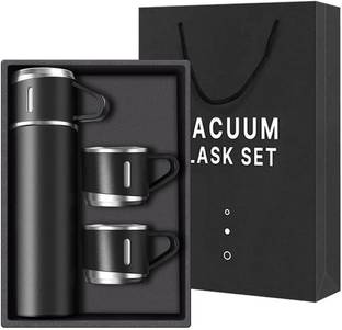 Rapid Vacuum Insulated Flask Set 3-Cups set for Hot & Cold Drink Set [Upto 12-Hours] 500 ml Flask