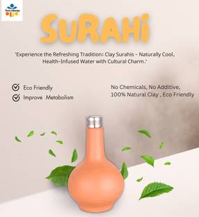 Terra Charms Mitti Ki Surahi Charm Embracing Tradition in Every Sip1250ML Each Surahi 1250 ml Bottle