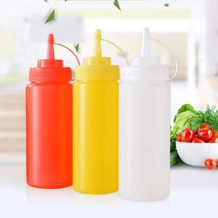 UNDERZONE 3 Holes Plastic Squeeze Sauce Bottle Salad Dressing , Jam Squeeze Bottle 650 ml Bottle