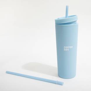 Café Coffee Day Rubber Sipper with Lid and Straw 530 ml Shaker