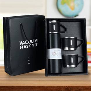 KAVANA Flask Gift Set with Two Cups Hot&Cold Steel Thermos Vacuum Insulated Bottle 500 ml Bottle