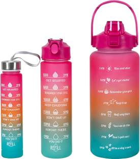 Willtune Unbreakable Water Bottle Motivational Time Marker, Leakproof BPA Free 2000 ml Water Bottles